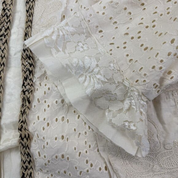 NEW Pyramid Collection Boho Lace eyelet Cardigan Jacket Women 3X Cream NWOT - Picture 3 of 13